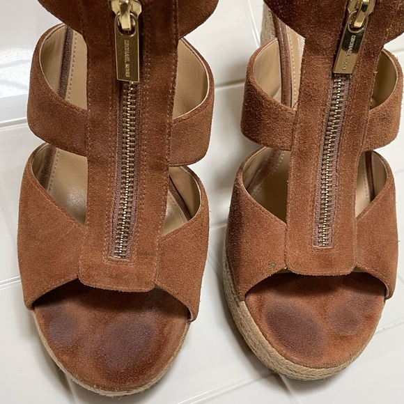 For TATIANA - Michael Kors Brown Suede Wedge Platform Espadrille Sandals size 11 - Picture 4 of 14